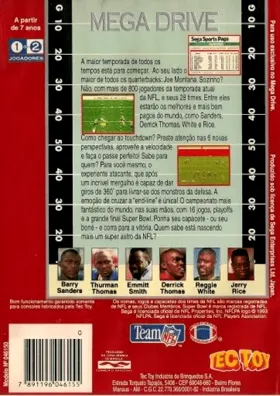 NFL Football '94 Starring Joe Montana (USA) box cover back